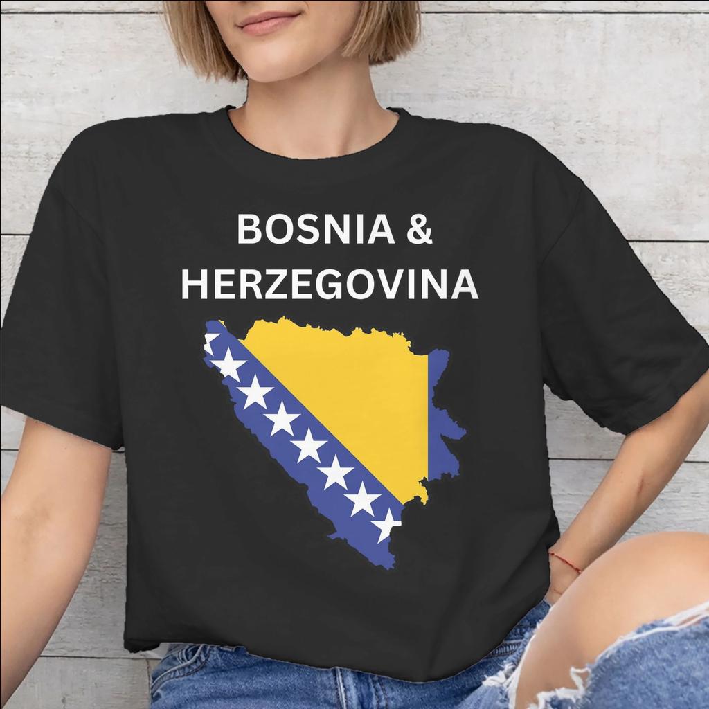 Bosnia and Herzegovina Flag Merch Unisex T Shirts Cotton Tee Graphic Print Tshirt Clothing