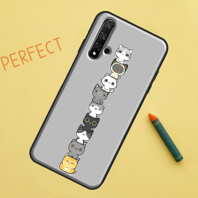 Funny Cute Cats For Huawei Nova 8i 12i 11i 12s Y73 Y72 Y61 Y91 Y90 Y70 Y60 9 10 SE P30 P40 Lite P60 Pro Case