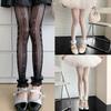 Women Fishnet Ankle Tights Elegant Hollowout Heart Pattern Footless Ruffle Lace Trim Pantyhose Mesh Leggings Stockings