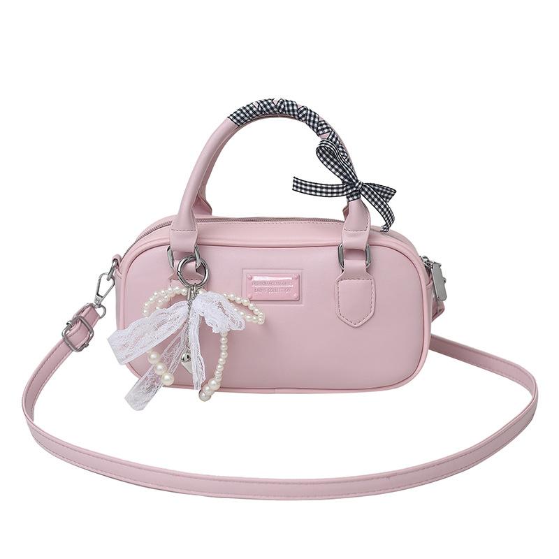 2025 spring and summer new simple and sweet style portable bowling bag casual versatile foreign style advanced sense messenger bag women