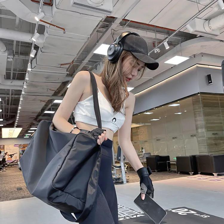 Nylon Fitness Bag Professional Yoga Training Bag Women Solid Color Large Capacity Portable Sports Multifunctional Backpack