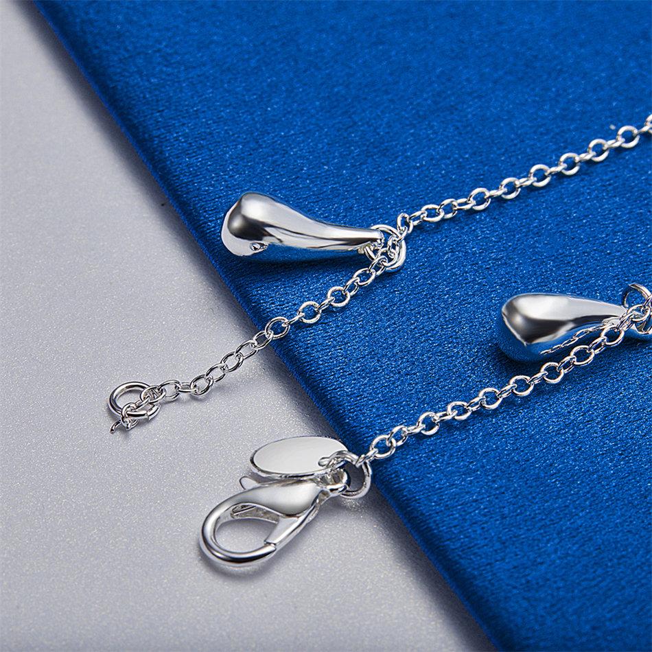 925 sterling silver 8-inch exquisite water droplet bracelet, fashionable women's wedding accessories, party jewelry gifts