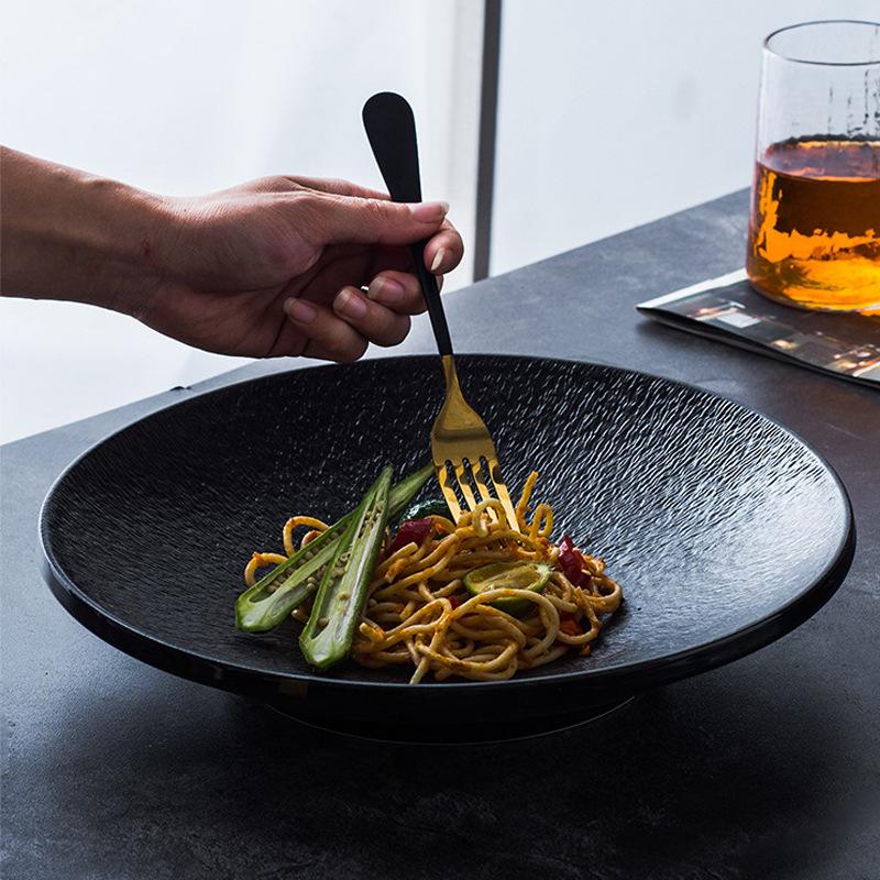 High-End Restaurant Western Plate, Ceramic Deep Dish, Home Pasta Plate, Simple Salad Plate, Hotel Soup Plate, Tableware