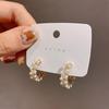 Silver Needle Simple Pearl Zircon Earrings Korean Fashion Stud Earrings C-shaped Earrings Temperament Light Luxury Earrings Internet Celebrity