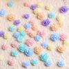 1 Box Macaron Colour Camellia Rose Nail Art Charms Floral Resin Nail Decorations Accessories for Nail Supplies Parts