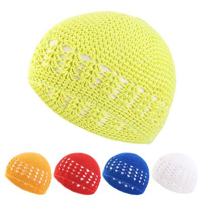 Adult Crochet Islamic Beanie Cute Students Outdoor Cycling Hiking Hat Lovely Autumn Winter Hollow Out Hat for Adult