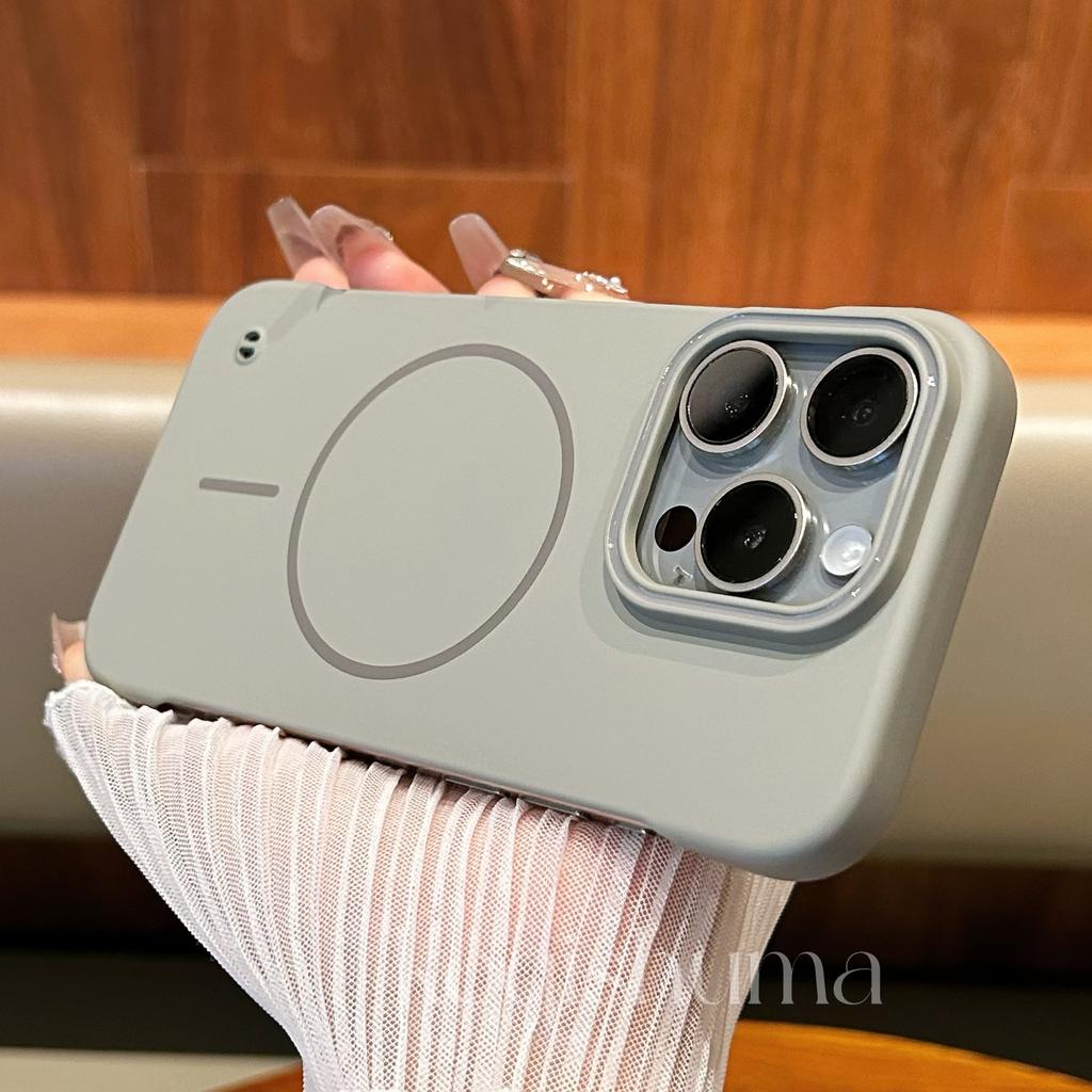 Anwendbar auf iPhone 16 Weiche und dünne magnetische Saug-Handyhülle mit Kreis Apple 15 Rahmenlose ultradünne PC-Schutzhülle mit Bare-Metal-Gefühl