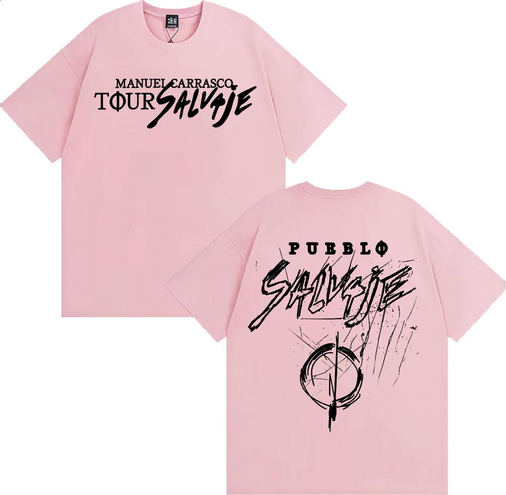 

Rapper Manuel Carrasco Salvaje Tour 2025 Album T Shirts for Men Fashion Vintage Short Sleeve T-shirt Cotton Casual Loose T Shirt 3XL