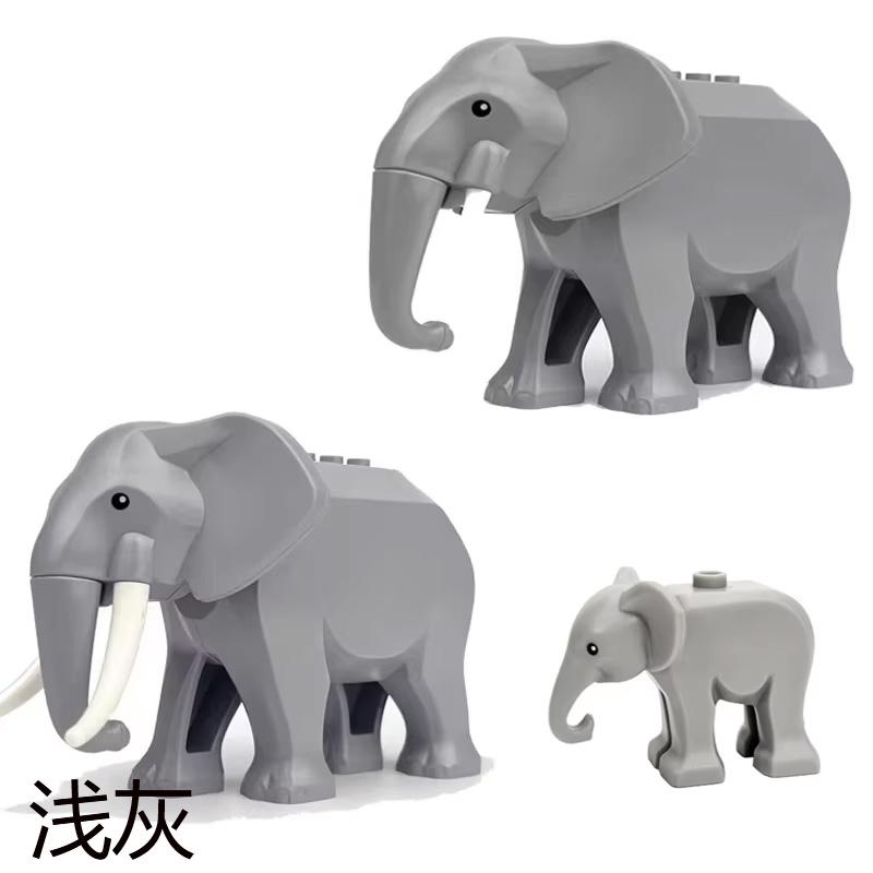 MOC Animal Scene Building Blocks Zoo Elephants Giraffes Chimpanzee Camels Goats Camel Parrots Pigeon Accessories Bricks Toys N09