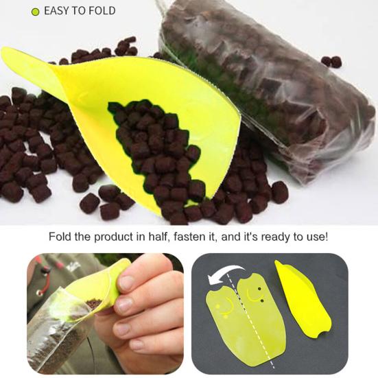 1/2Pcs Foldable Fishing Bait Shovel with Water Soluble Bag Portable Mini Collapsible PVA Lure Spoon Scoop Tool Fishing Accessories
