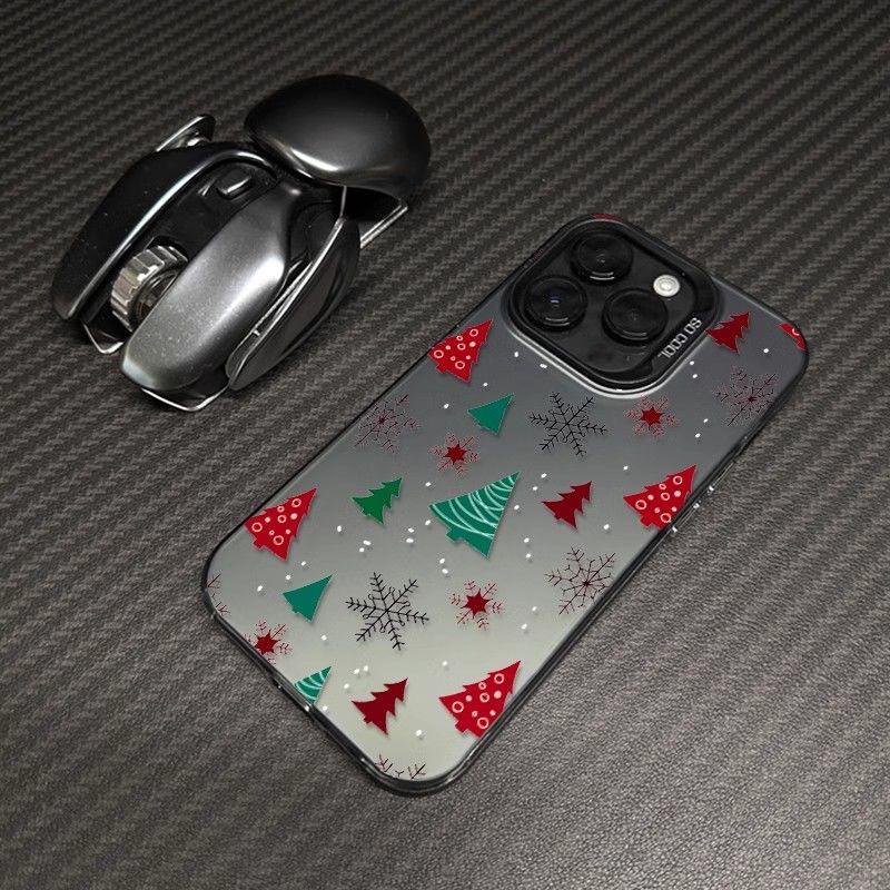 Festive Winter Christmas Tree Case for iPhone 13, 14 Pro Max, 15, 16 Pro, and 17