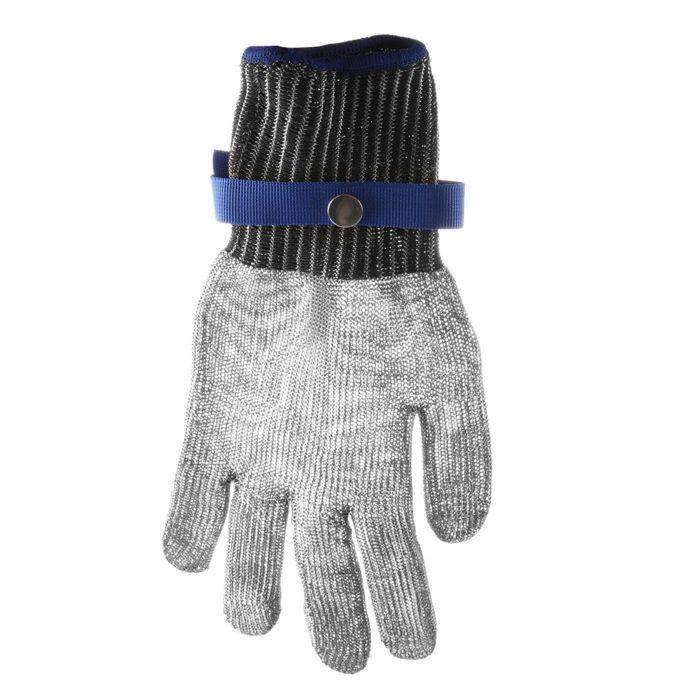 Gants à huîtres - HENDI - Large (L) 330 mm - Gris - Extérieur inox anti-coupure - Intérieur HPPE