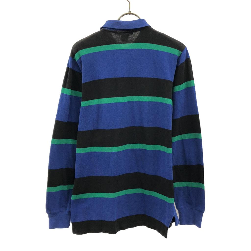 Polo by Ralph Lauren 80s Vintage Boys Green Tag Border Long Sleeve Polo Shirt Men's Used