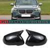 For BMW X1 U11 U12  2024 LHD Rearview Side Mirror Cover Wing Cap Exterior Sticker Door Rear View Case Trim Housing Carbon