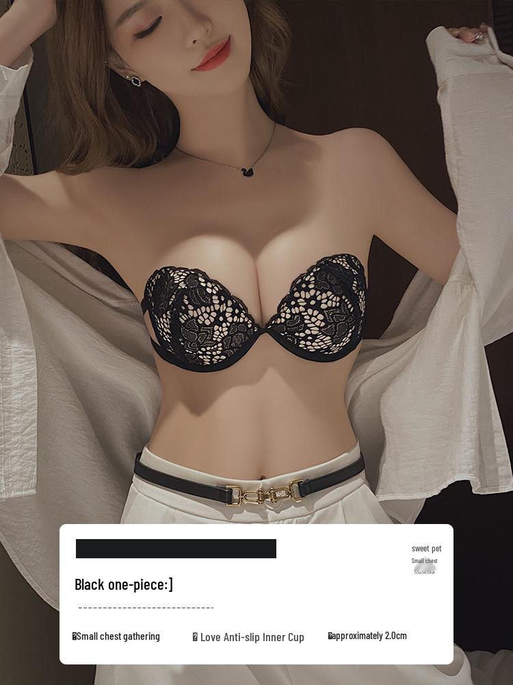 

Anti-Slip Strapless Push-Up Bra: Seamless, Backless, Invisible Bandeau for Small Chests S [70B/75A]