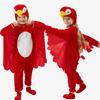 New Cartoon Animal Costume Children's Performance Suit Red Parrot Purple Parrot Onesie Set