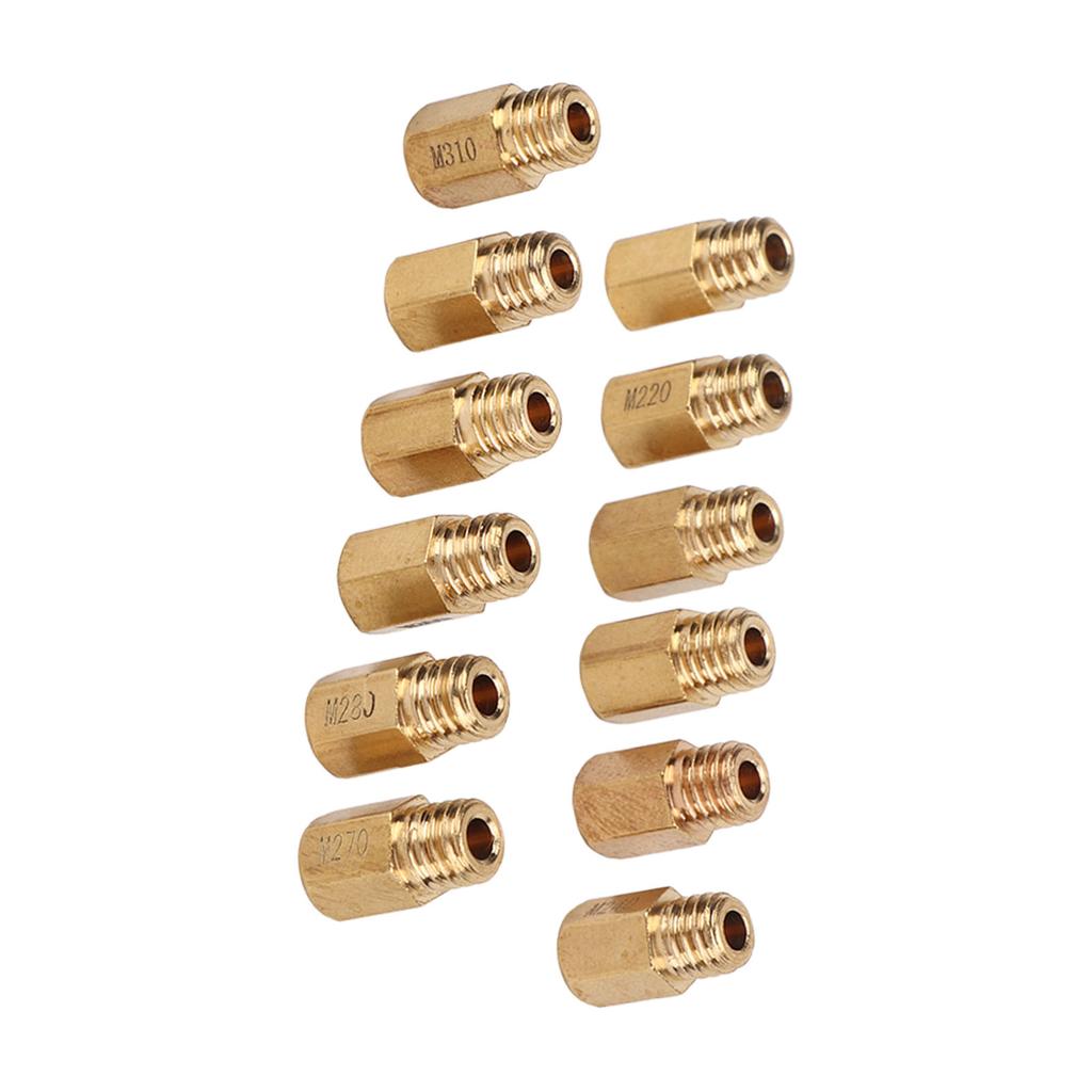 12PcsSet Hex Type Brass Main Jet Carburetor Main Nozzle Kit Replacement for Mikuni VM TM TMX