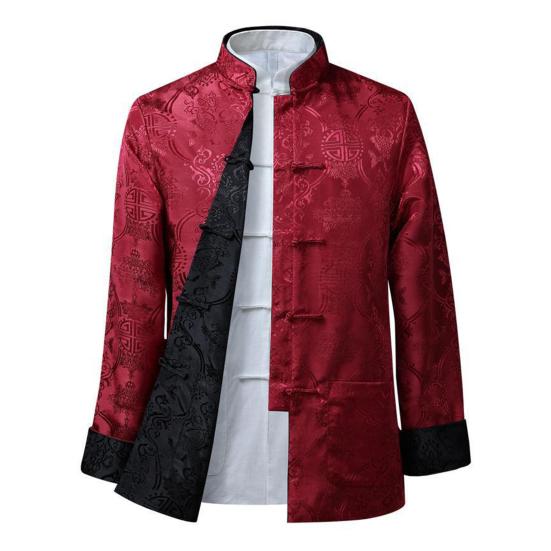 Čínská košile Čínský styl Keep Warm Retro Colorfast Tang Suit Coat