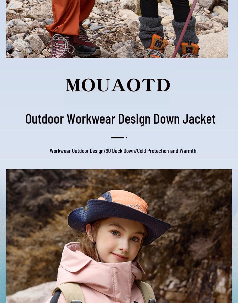 Kids' Down Jacket 2025: New Style Boy & Girl White Duck Down Parent-Child Coat, Winter Clearance.