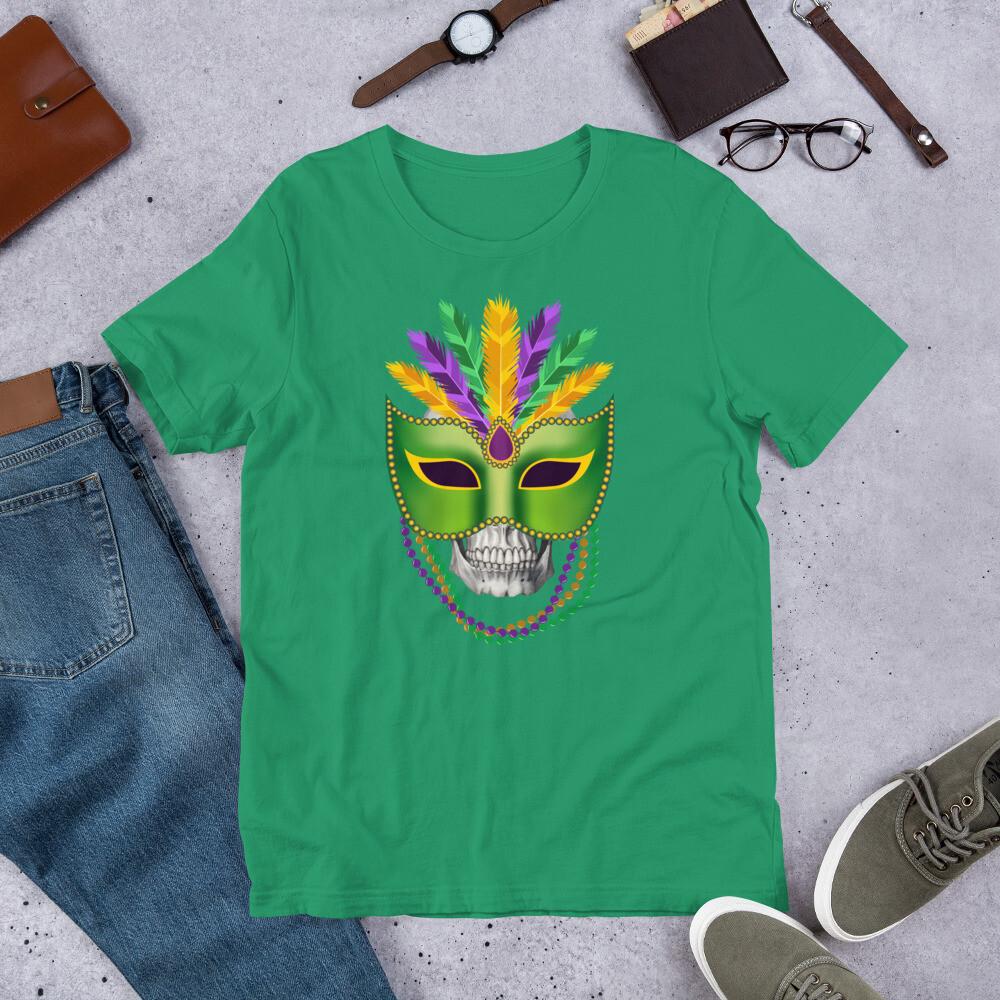 

Masquerade Party Mardi Gras Festival Skeleton Head Mask t-shirt S разноцветный