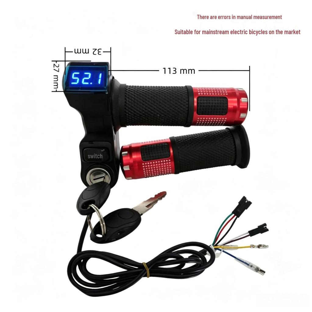 Blue Screen Voltage Display Electric Throttle Grip for E-Vehicles