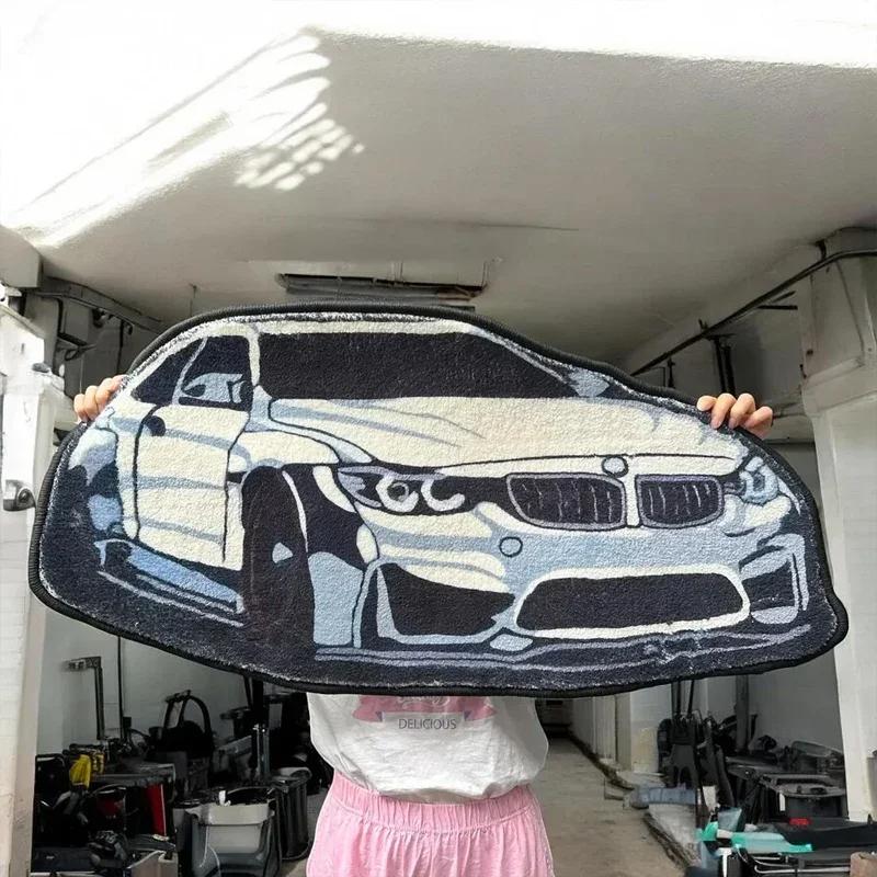 Racing Car Shaped Rug, Soft Comfort Bedside Rug For Bedrooms, Decorative Floor Mat For Boys' Rooms, Home Decor