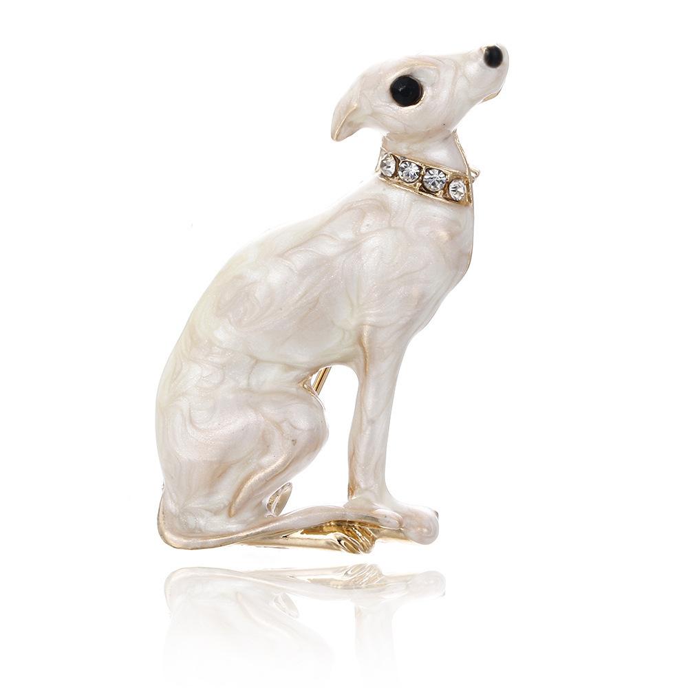 SKEDS Luxury Crystal Animal Rabbit Dog Brooches For Women Men Enamel Fashion Accessories Women's Men's Buckle Badges Brooch Pin