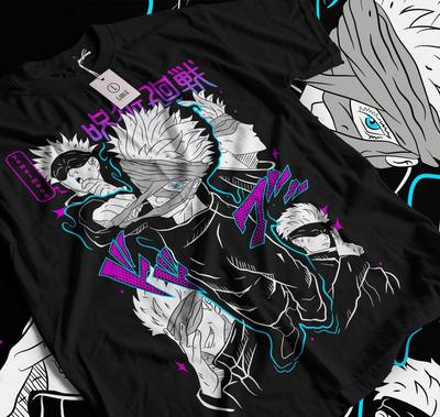 Gojo Satoru T-Shirt Jujutsu Kaisen Best Anime Manga Lover Black T-shirt 011