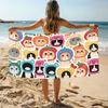 1 Piece Cute Cartoon Cat Printed Bath Towel Quick Drying Beach Towel, Lightweight Swimming Bath, Outdoor Travel Machine Washable