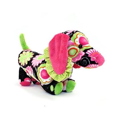 Douglas Company Stuffed Dog Black Flower Dachshund Fuzzle Series