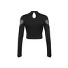 Y2K Women's Dark Punk Mesh Patchwork Slim Fit Long Sleeve Top