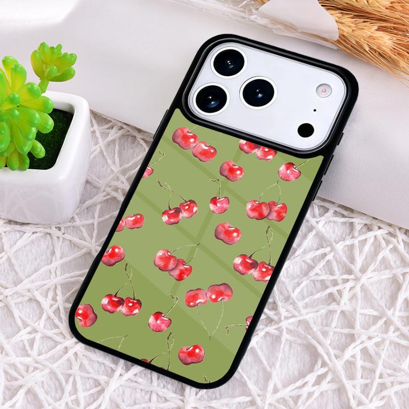 Red Cherry Summer Fruit Shockproof Phone Case for iPhone 17 Air 16e 15 11 12 14 13 Pro Max Cover Coque