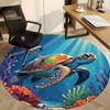 1pc Sea Turtle Chair Carpet for Office Non-Slip, Machine Washable Rug for Office, Room - Holiday Decor, Machine Made Yy251016142