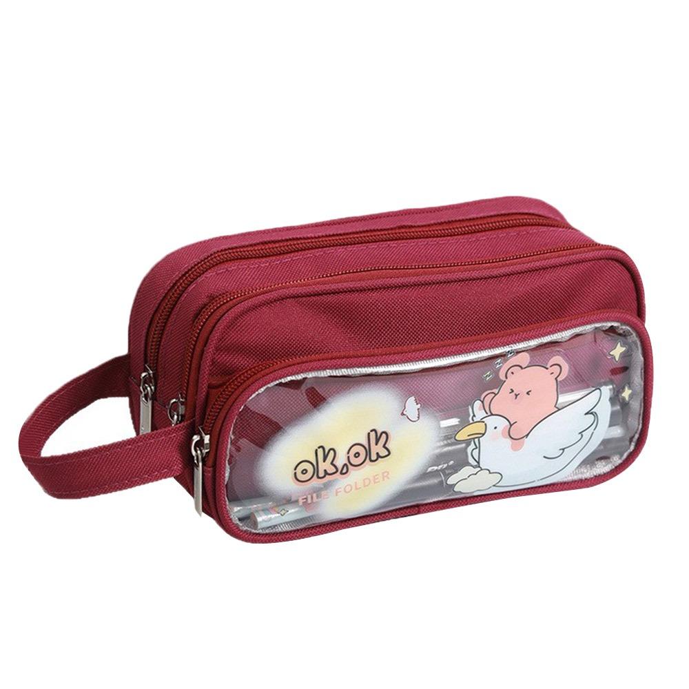 

Capybara Pencil Case Large Capacity Stationery Storage Bag New Pen Bag for School Office червоний