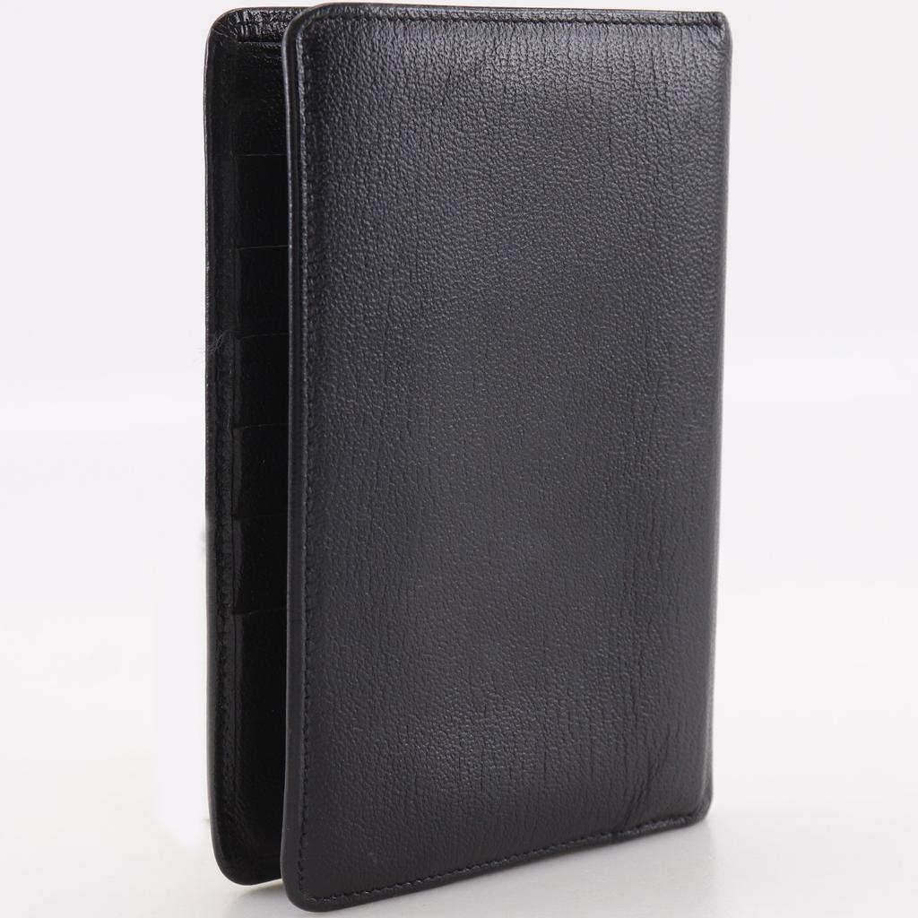 Chanel COCO Mark Bi-Fold Wallet Black Calfskin Women Used