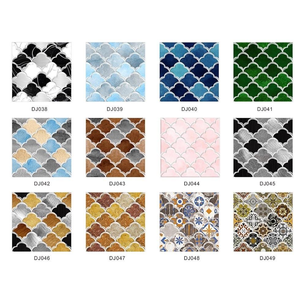 10Pcs 15*15cm Tile Stickers Waterproof Art Wall Decal  Living Room Wall Sofa Background