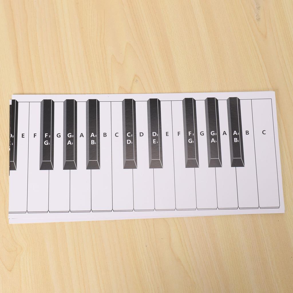 Stylové klavírní cvičné piano s 88 klávesami a tabulka not pro nalepení za klávesy, výuková pomůcka - tabulka not pro začínající studenty