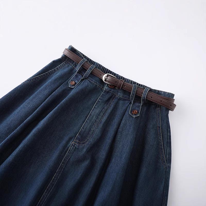 2025 Dámská džínová midi sukně s vysokým pasem - Kolekce jaro/léto