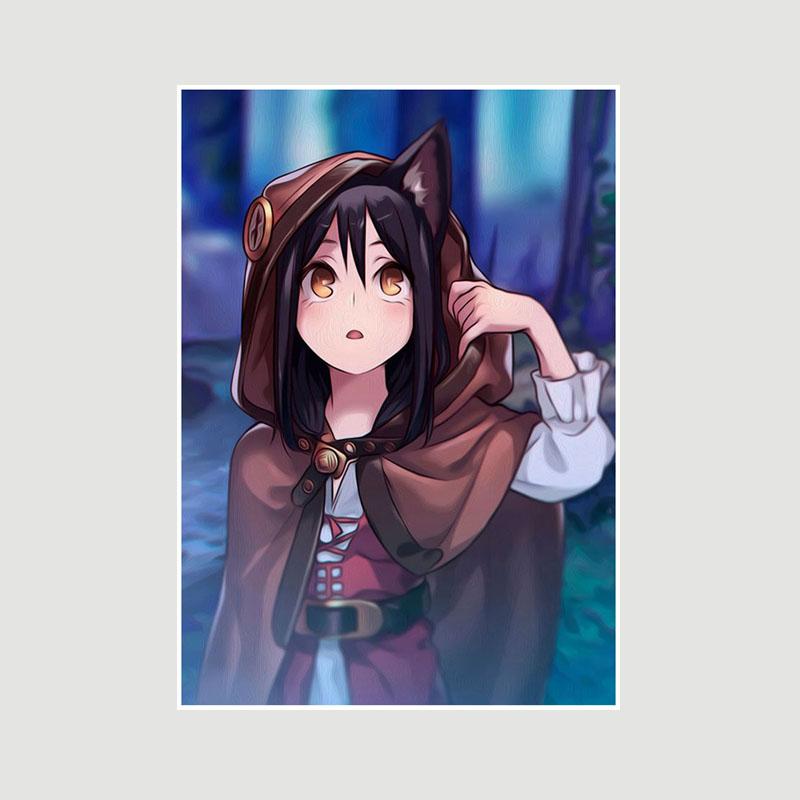 Home Decor Painting Sweet Little Loli Anime Girl Poster Cute Lolita Manga Figure White Paper Posters and Prints Bar Bedroom Decoration Mural