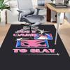 1 Stück JUST SLAY Home Office, Strapazierfähige Polyester-Fußmatte mit Einfach zu Reinigender Oberfläche, Bürodekoration, Urbaner Stil, Rutschfeste Rückseite