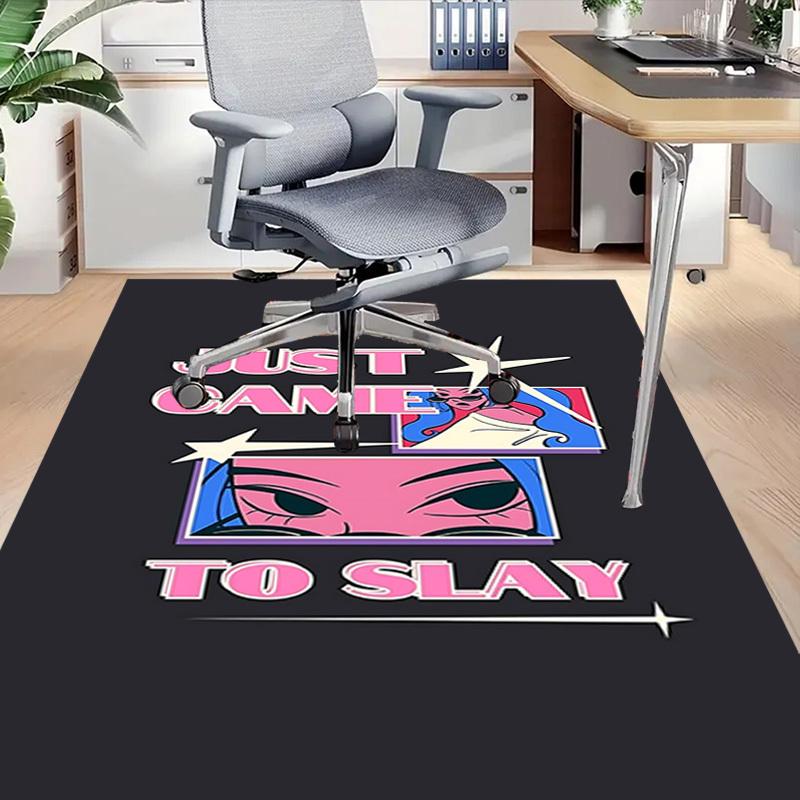 1 Stück JUST SLAY Home Office, Strapazierfähige Polyester-Fußmatte mit Einfach zu Reinigender Oberfläche, Bürodekoration, Urbaner Stil, Rutschfeste Rückseite