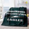 Philadelphia Eagles Customize Text Blanket Lightweight Personalized Blanket Soft Cozy Great For Home Decor Bedding Living Room Sofa