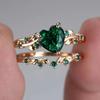 Trendy Flower Shape Rose Gold Color Two Piece Set Inlay Stone Rings For Women Fashion Rings Accessories Custom Jewelry