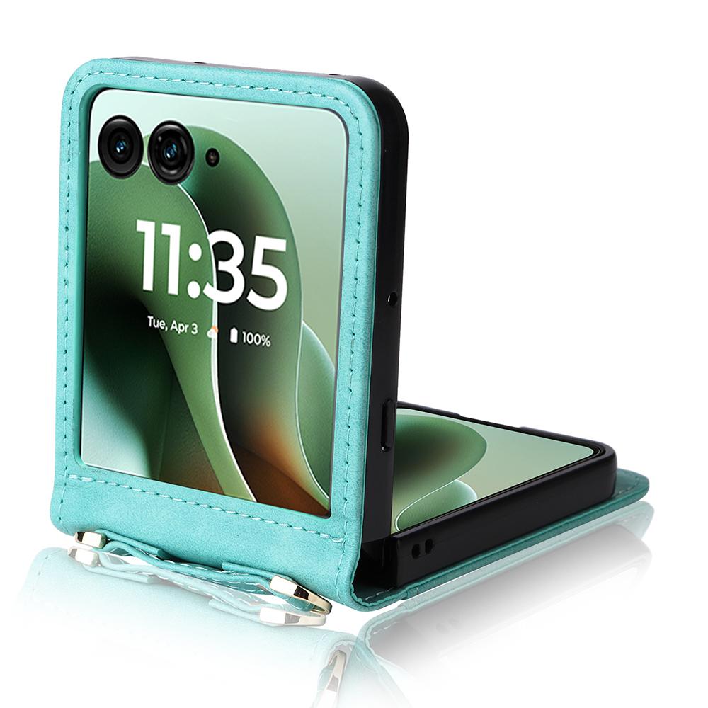 For Motorola Razr 60 Ultra 5G/Razr Ultra 2025 5G Case Card Slots Leather Phone Cover with Lanyard