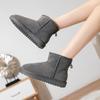 Unisex Suede Cowhide Snow Boots - Thickened Mid-Calf Leather for Warmth, Ideal for Cold Weather