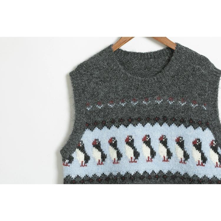 Dimanaf 2025 Sweaters Short Vest Autumn Women Flowers Print O-Neck Sweaters Knitting White Sweater