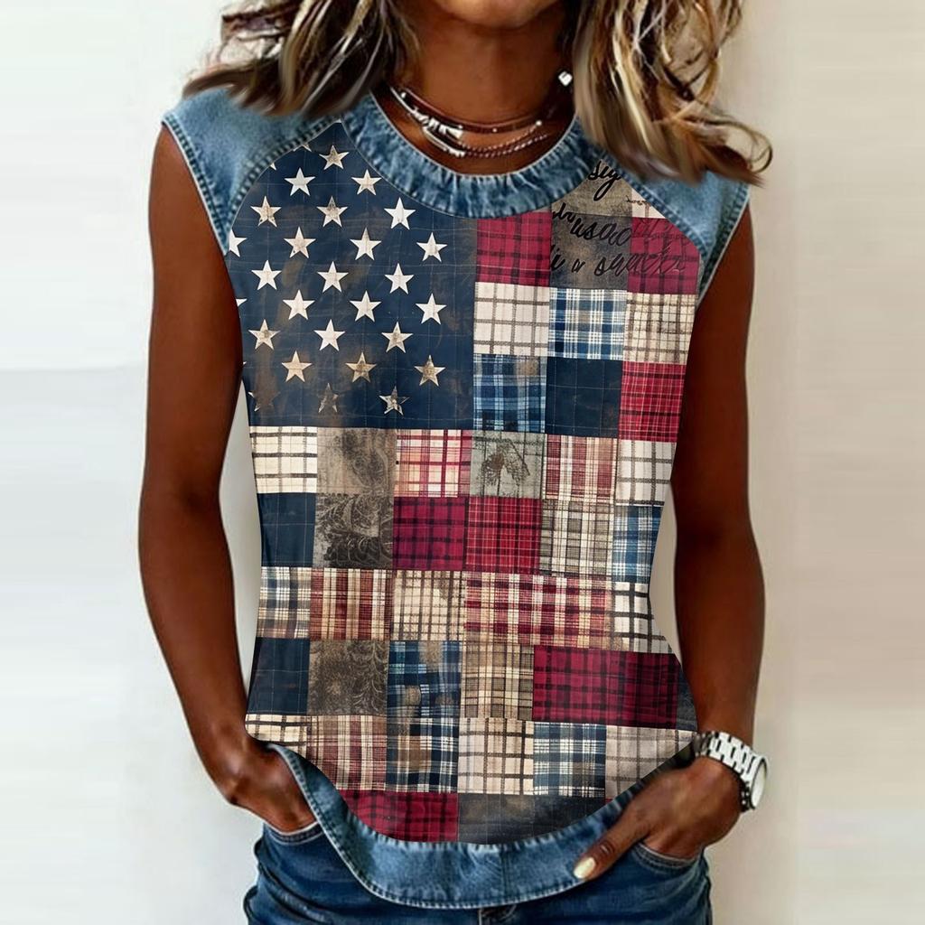Camiseta informal de manga larga para mujer con cuello redondo y estampado