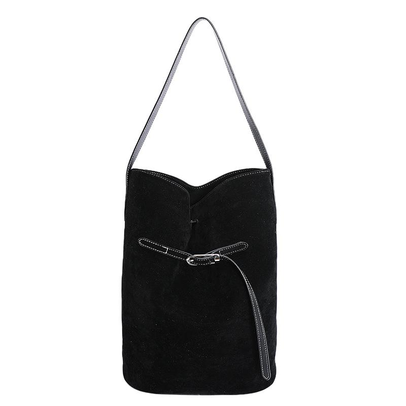 

Women Solid Color Pu Leather Shoulder Bags 2025 Autum Winter Retro Bucket Crossbody Bags Luxury Designer Trend Female Handbags