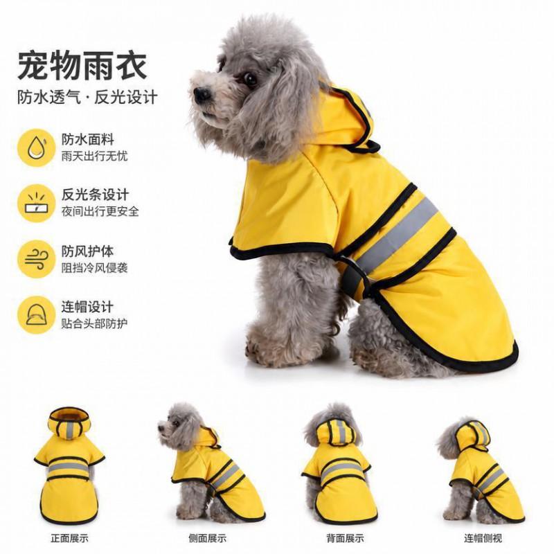Reflective Pet Raincoat Small Medium Large Dogs Cats Waterproof Dog Rainwear Winter Use