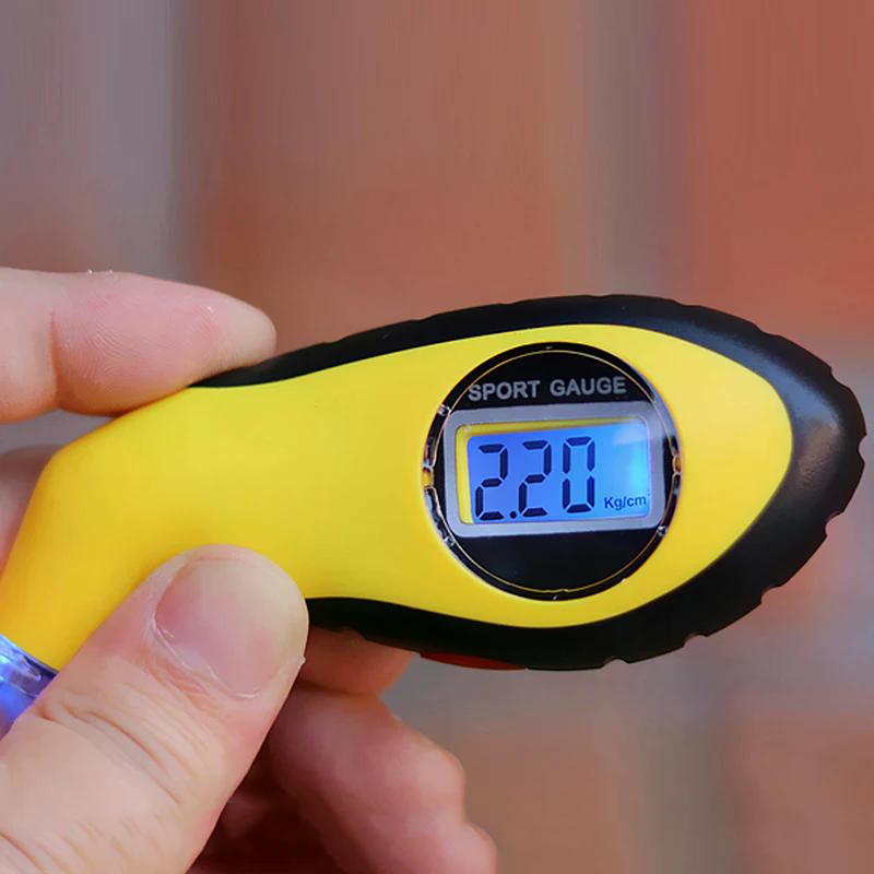 Car Tire Digital Barometer LCD Electronic Tester Digital Tyre Air Pressure Gauge Yellow Tire Manometer Barometers Tester Tool